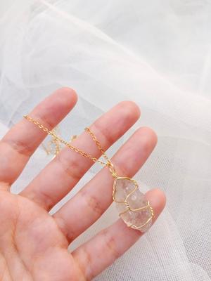 Funky Gold Plated Gemstone Pendant Necklace - Adjustable Unisex Design