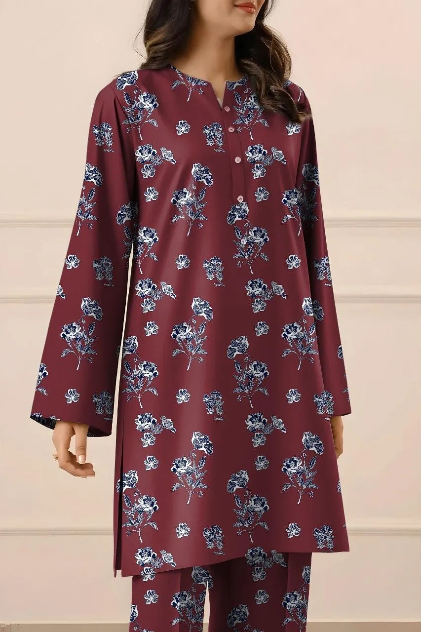 2 Pcs Women’s Unstitched Printed Khaddar Suit