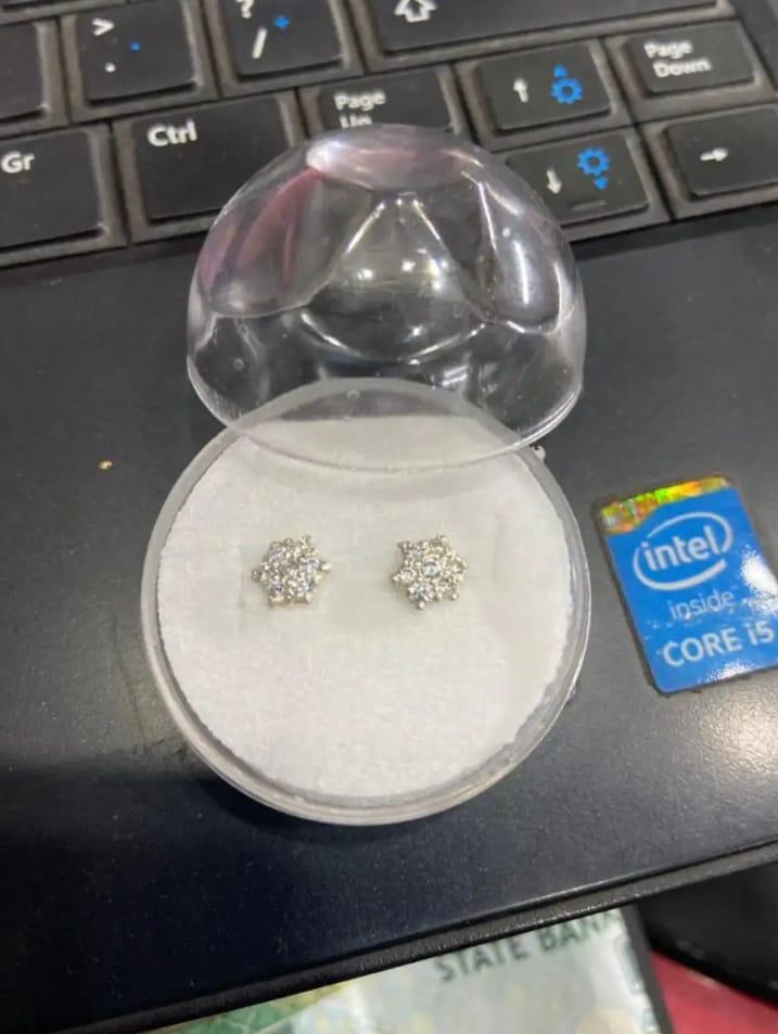 Elegant Silver Zircon Stone Studs