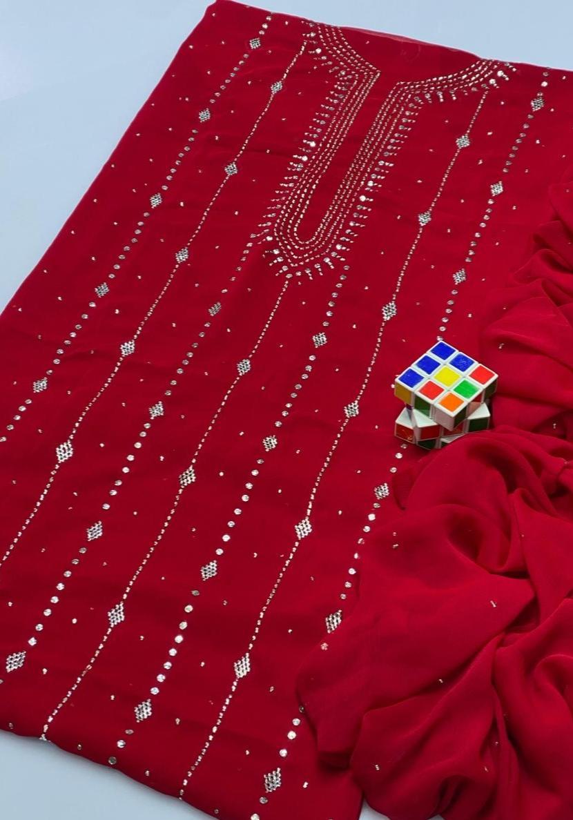 2 Pcs Women's Unstitched Hand Work Suit