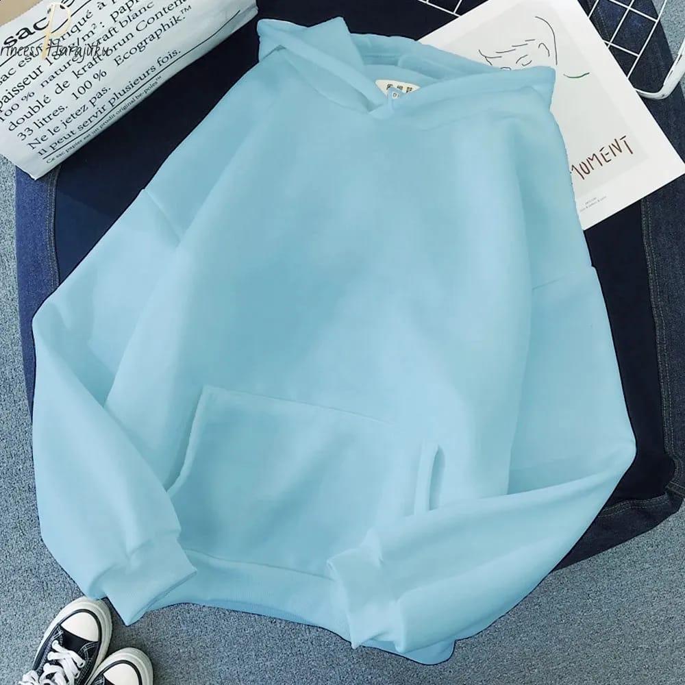 1 Pc Women’s Stitched Fleece Printed Pullover Hoodie – Winter Wear